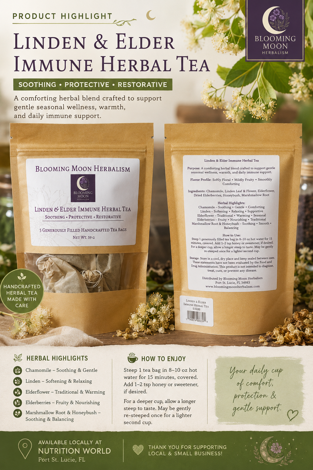 Linden & Elder Immune Herbal Tea